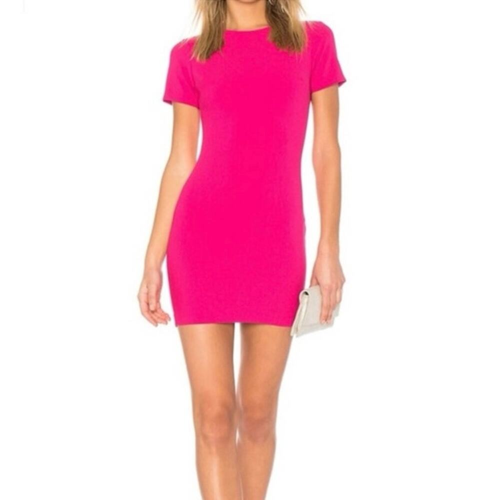 Likely Hot Pink Short Sleeve Mini Dress